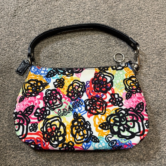 Rare Coach Graffiti Flowers Poppy Shoulder Bag - Picture 2 of 3